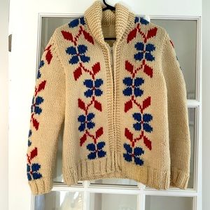 1950s Mary Maxim style curling sweater